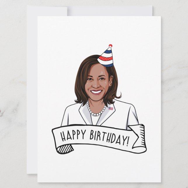 Carte Joyeux anniversaire de Kamala Harris (Devant)
