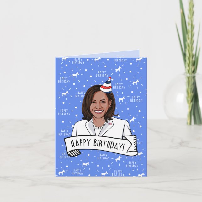 Carte Joyeux anniversaire de Kamala Harris (Devant)