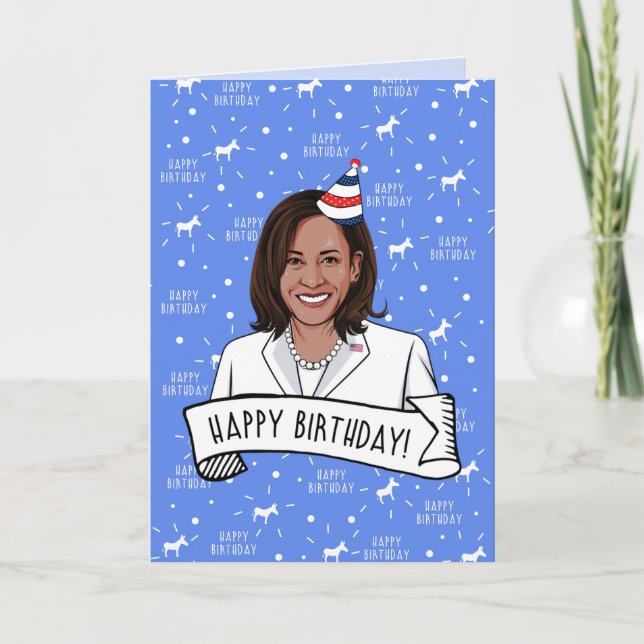 Carte Joyeux anniversaire de Kamala Harris (Devant)