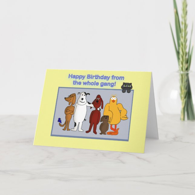 Carte Joyeux anniversaire de la bande (Devant)