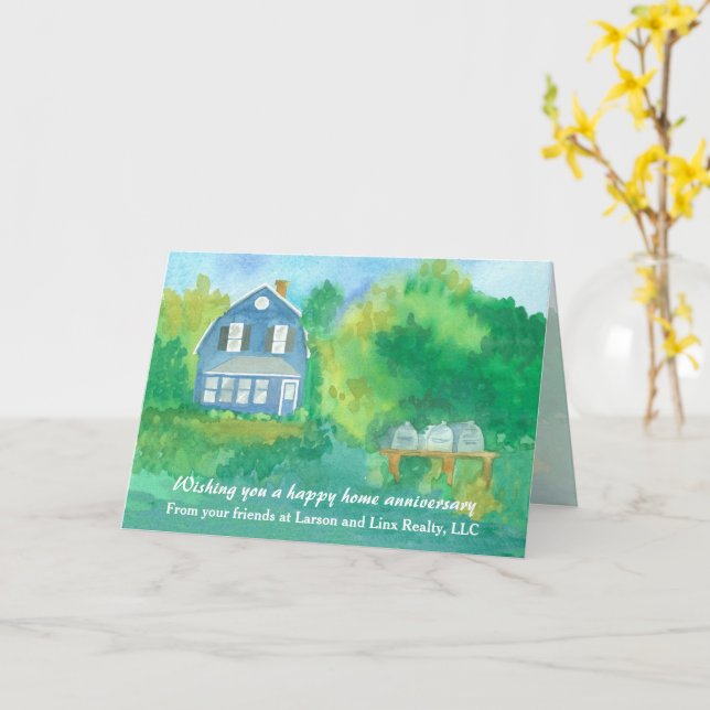 Carte Joyeux Anniversaire De La Maison Réaltor Farmhouse (Fleur jaune)