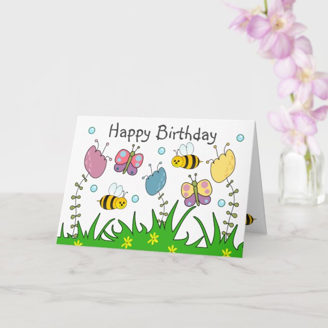 Carte Joyeux anniversaire de la nature (Orchidée)