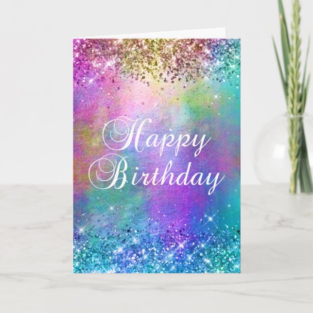 Carte Joyeux anniversaire de la Parties scintillant de s (Devant)