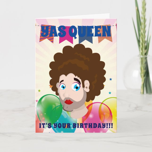 Carte Joyeux anniversaire de la reine Yas (Devant)