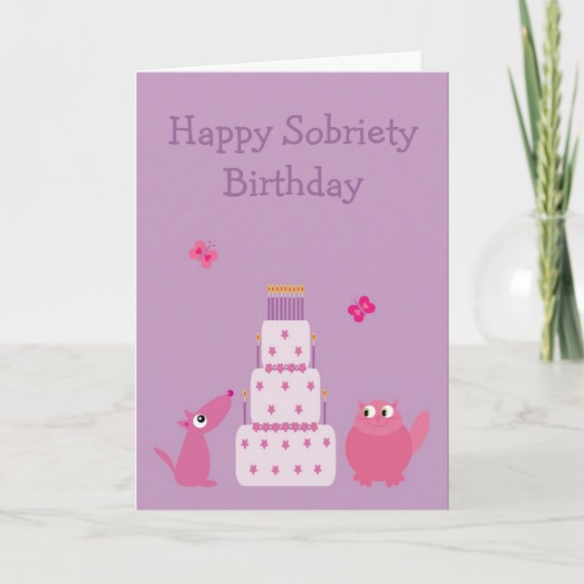 Carte Joyeux anniversaire de la sobriété (Devant)