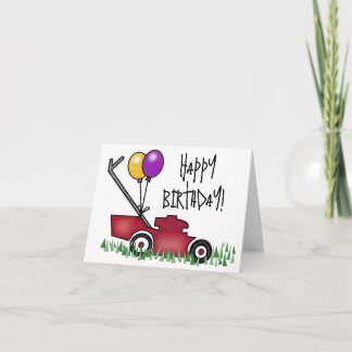 Carte Joyeux anniversaire de la tondeuse de pelouse (vid