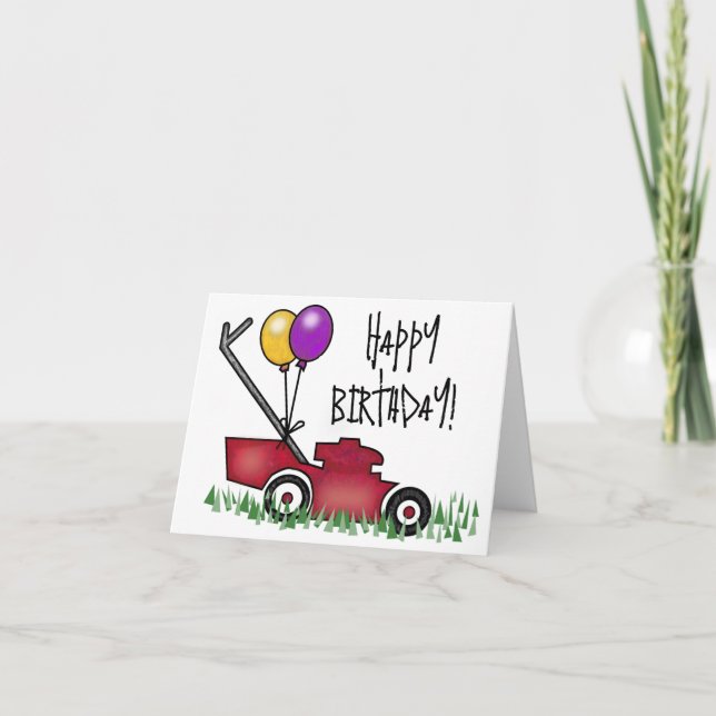 Carte Joyeux anniversaire de la tondeuse de pelouse (vid (Devant)