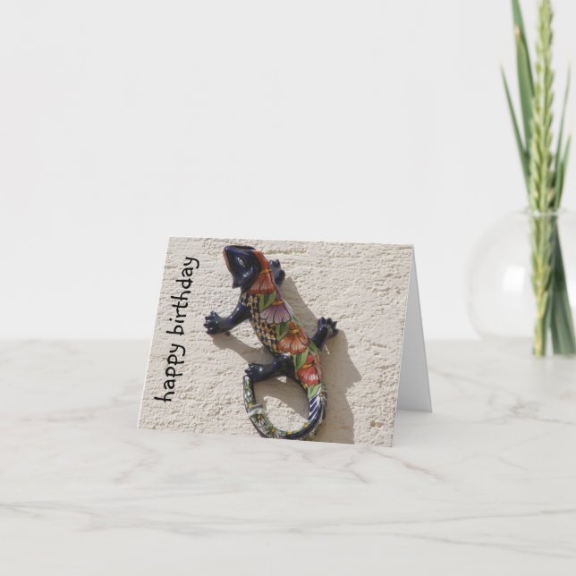 Carte joyeux anniversaire de lézard (Devant)