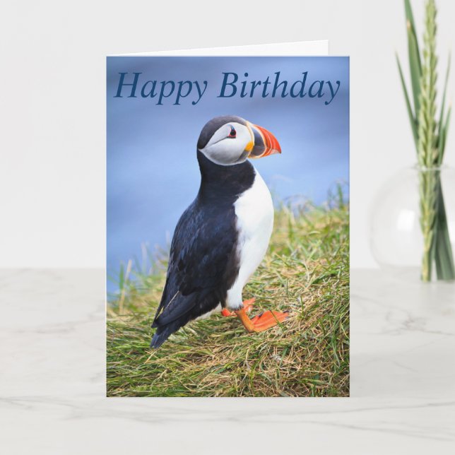 Carte Joyeux anniversaire de macareux (Devant)