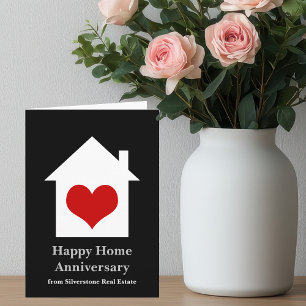 Carte Joyeux anniversaire de maison Maison Cœur immobili