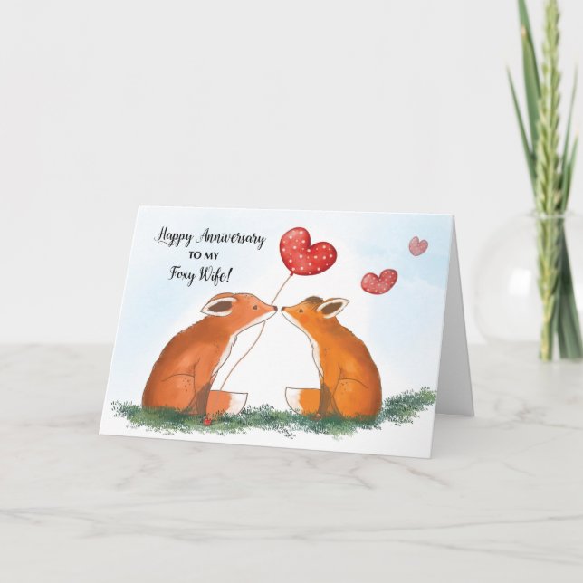 Carte Joyeux anniversaire de Mariage à Foxy Wife (Devant)