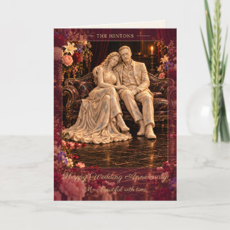 Carte Joyeux Anniversaire de Mariage Couple de Marbre