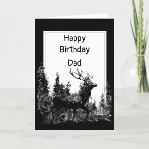 Carte Joyeux anniversaire de papa Vintage, Deer Animal