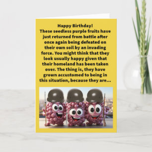 Carte Joyeux Anniversaire de Raisins conquis