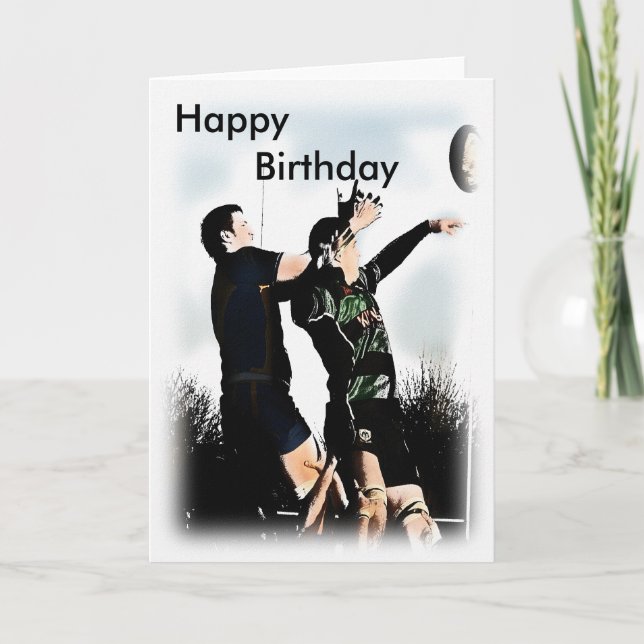Carte Joyeux anniversaire de rugby (Devant)