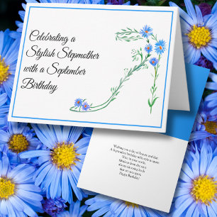 Carte Joyeux anniversaire de septembre Belle-mère Aster