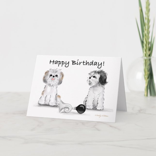 Carte Joyeux anniversaire de Shitzu (Devant)