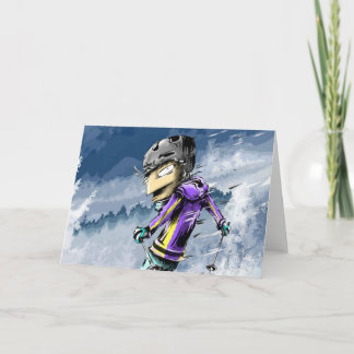 Carte Joyeux anniversaire de ski