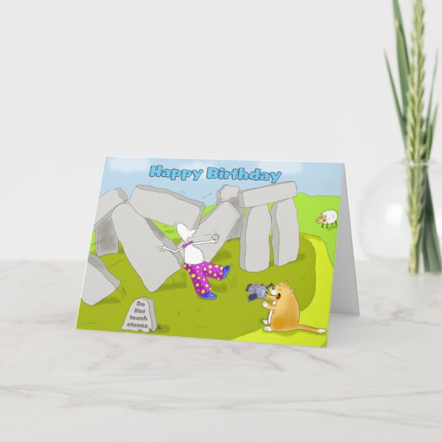 Carte Joyeux anniversaire de stonehenge drôle (Devant)