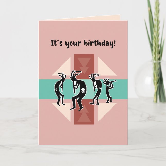 Carte Joyeux anniversaire de style sud-ouest avec Kokope (Devant)