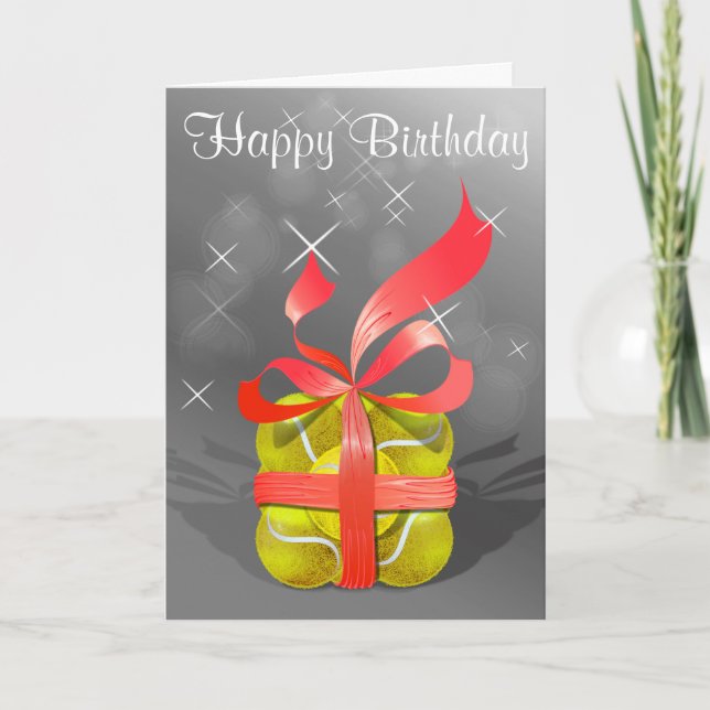 Carte Joyeux anniversaire de tennis (Devant)