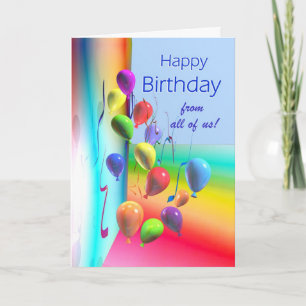 Carte Joyeux anniversaire de tous - Balloon Wall