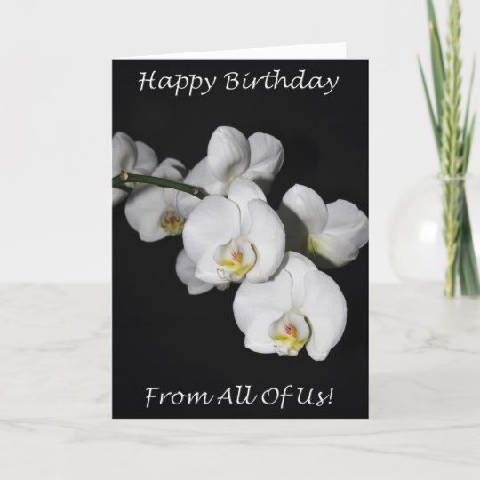 Carte Joyeux Anniversaire De Tous Les Nous Orchidee Zazzle Ca