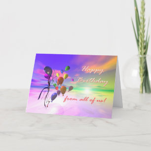Carte Joyeux anniversaire de tous - Sky Balloons