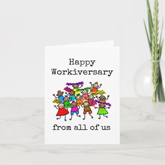 Carte Joyeux Anniversaire de Travail, De la part d (Devant)