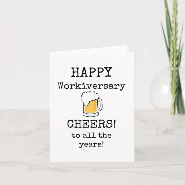 Carte Joyeux Anniversaire de Travail, Félicitations, Car (Devant)