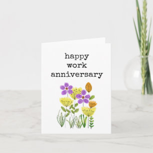 Carte Joyeux anniversaire de travail pour elle avec cart
