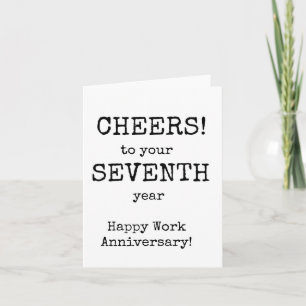Carte Joyeux anniversaire de travail, septième année