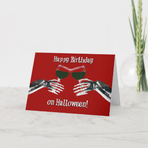 Carte Joyeux anniversaire de vin drôle Halloween