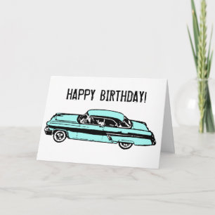 Carte JOYEUX ANNIVERSAIRE de voiture classique !