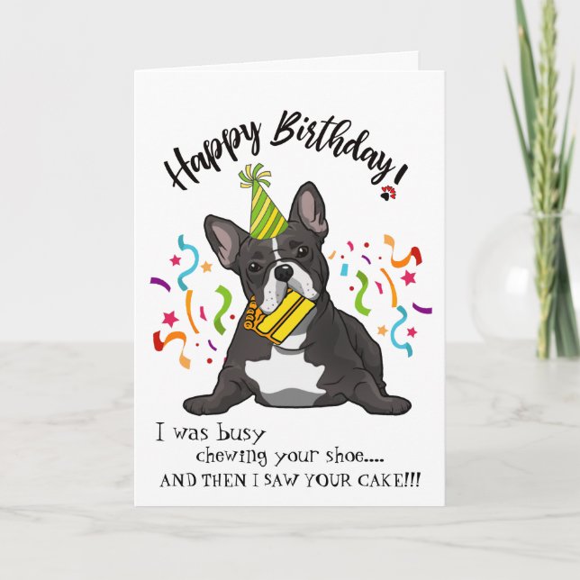 Carte Joyeux anniversaire de votre Buddy French Bull Dog (Devant)