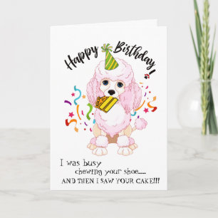 Carte Joyeux anniversaire de votre poodle Buddy