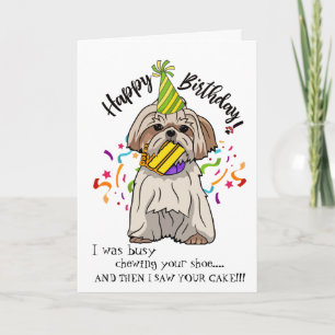 Carte Joyeux anniversaire de votre Shih Tsu Buddy
