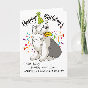 Carte Joyeux anniversaire de votre vieux chien de mouton