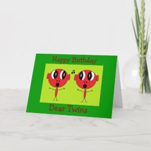 Carte , Joyeux anniversaire, Dear Twins