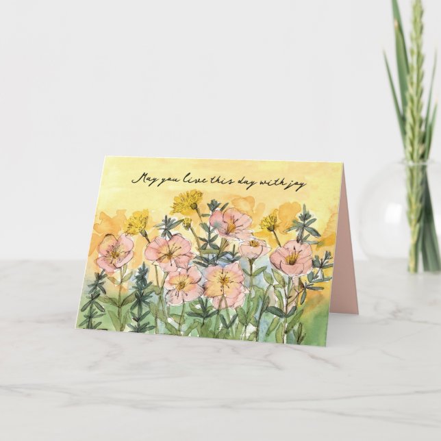 Carte Joyeux anniversaire des bénédictions religieuses J (Devant)