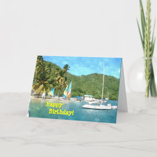 Carte Joyeux Anniversaire des Caraïbes (Devant)