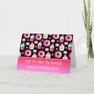 Carte Joyeux anniversaire des Macarons et des Motifs de 