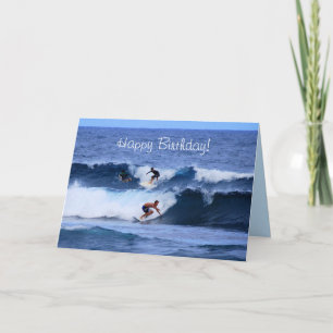 Carte Joyeux Anniversaire des Surfeurs hawaïens