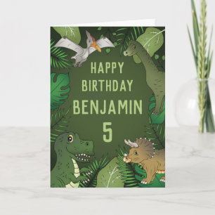 Carte Joyeux Anniversaire Dinosaures Personnalisables po