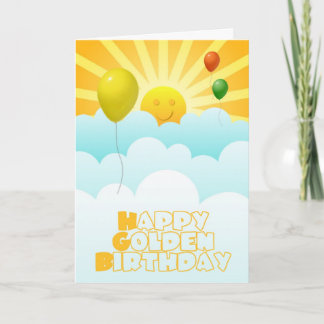 Carte Joyeux anniversaire d'or
