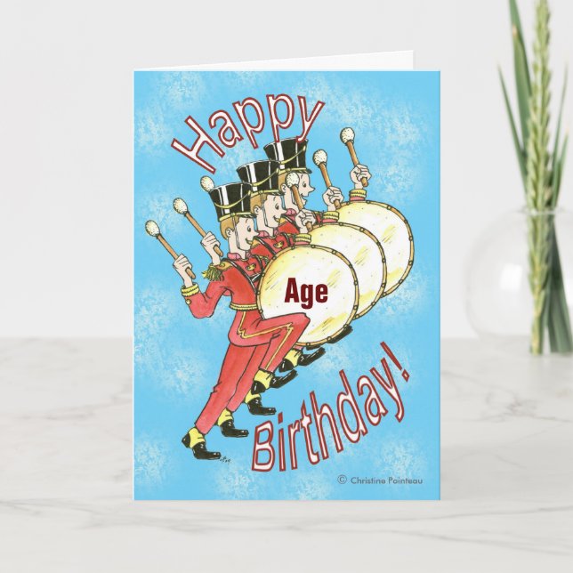 Carte Joyeux anniversaire -Drummers (Devant)
