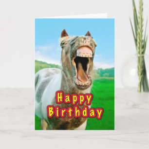 Carte Joyeux anniversaire du cheval heureux