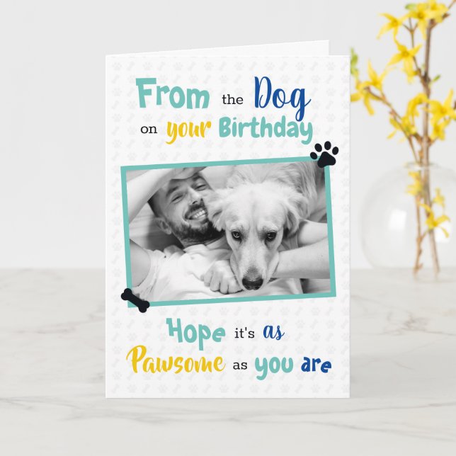 Carte Joyeux anniversaire du chien (Fleur jaune)