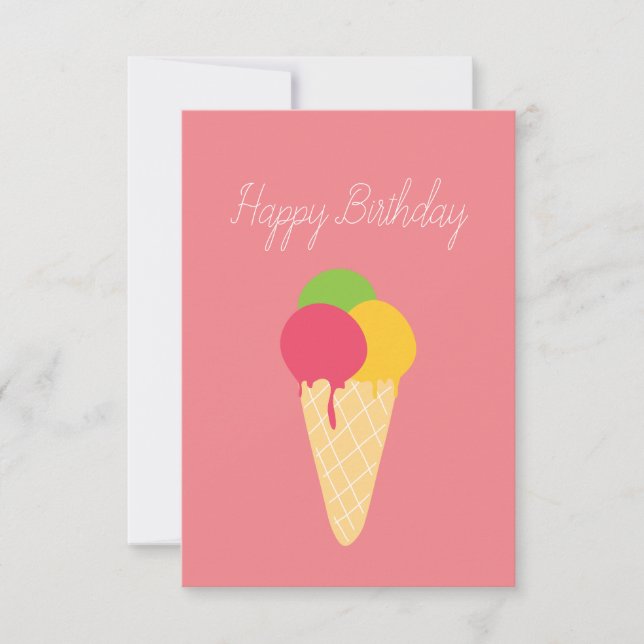 Carte Joyeux Anniversaire du cône de glace (Devant)
