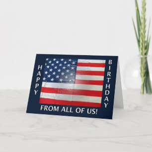 Carte Joyeux Anniversaire Du Drapeau Américain De Nous T